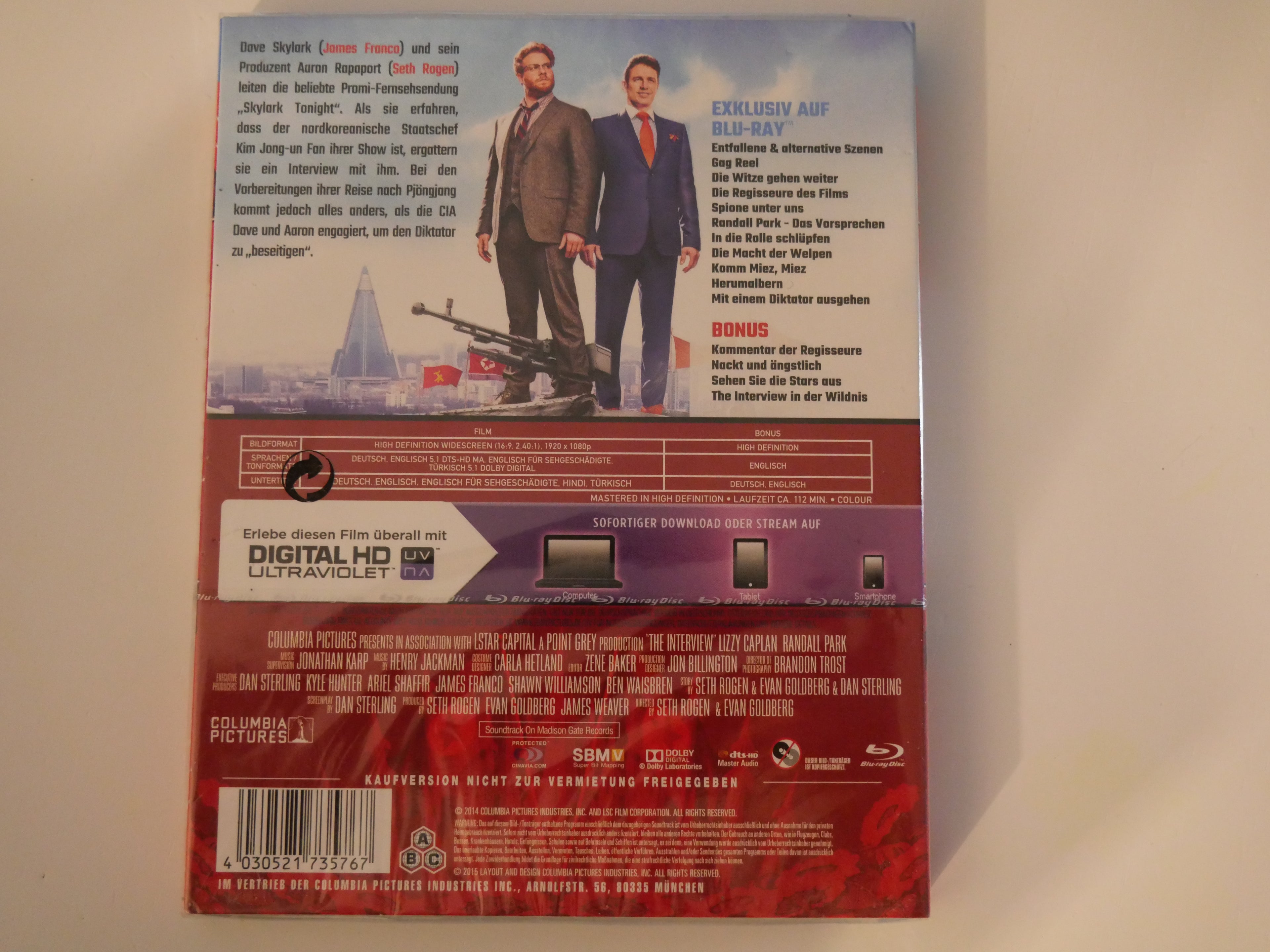 The Interview – Blu-ray (Amaray im Schuber, OVP)
