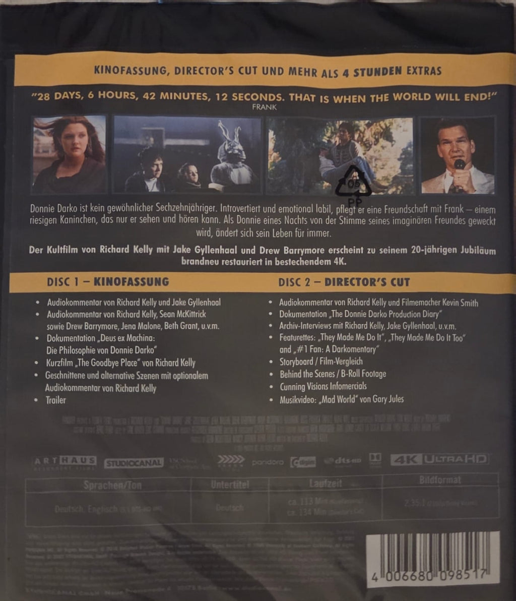 Donnie Darko (4K Ultra HD) – 2-Disc – Kinofassung + Director's Cut