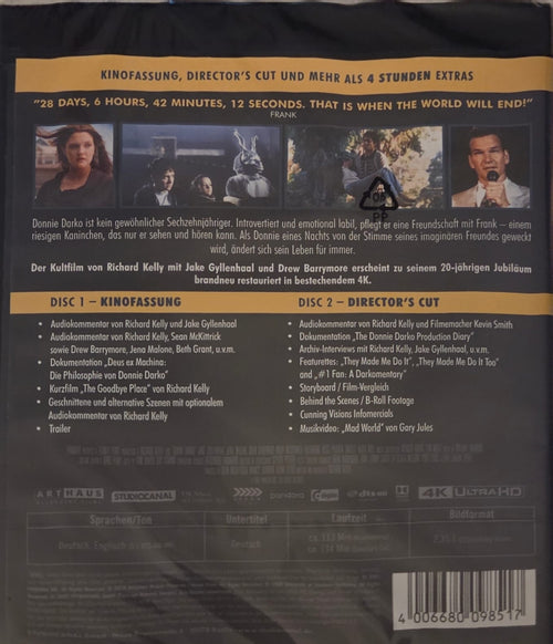 Donnie Darko (4K Ultra HD) – 2-Disc – Kinofassung + Director's Cut