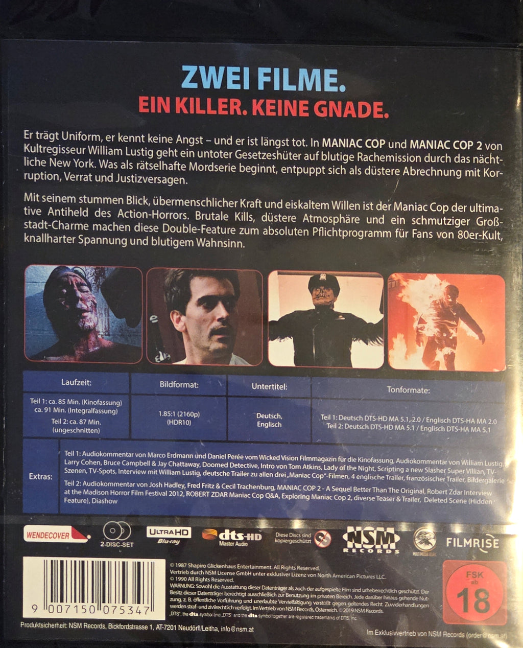 Maniac Cop 1 & 2 - Amaray (4K Ultra HD Blu-ray) - OVP