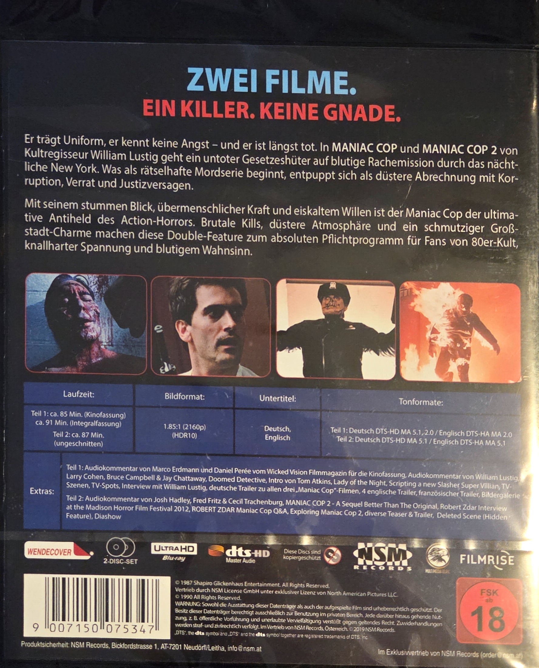 Maniac Cop 1 & 2 - Amaray (4K Ultra HD Blu-ray) - OVP